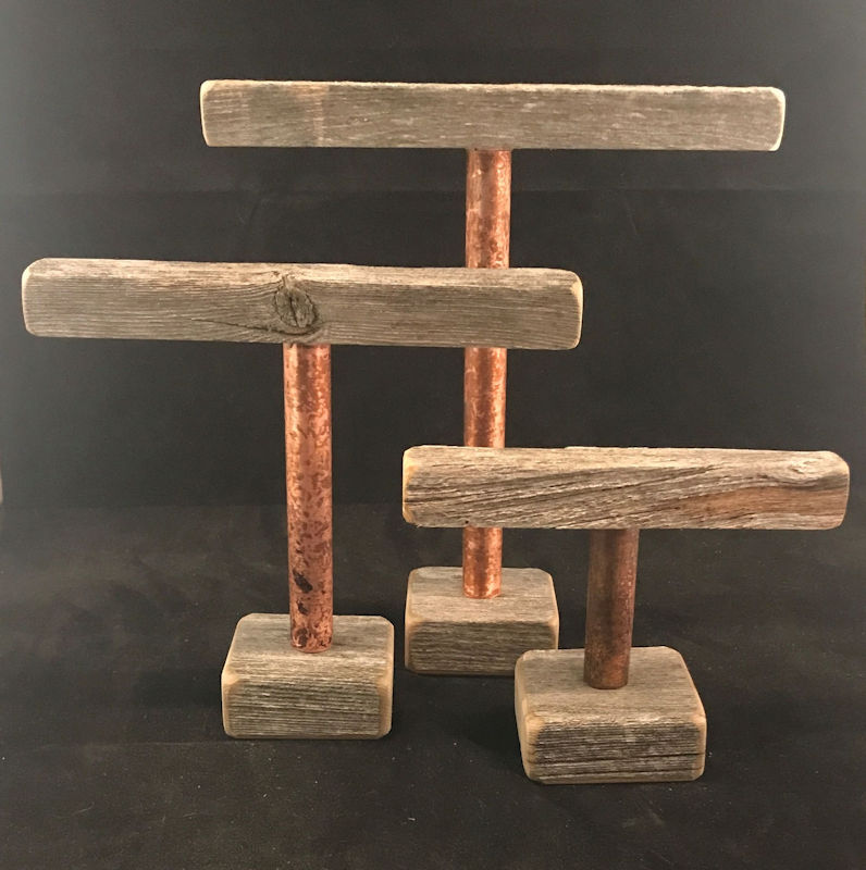 Bracelet Trio with Distressed Copper Risers (image for) Bracelet Trio with Distressed Copper Risers